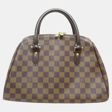 Brown Canvas Damier Ebene Rivera MM Handbag