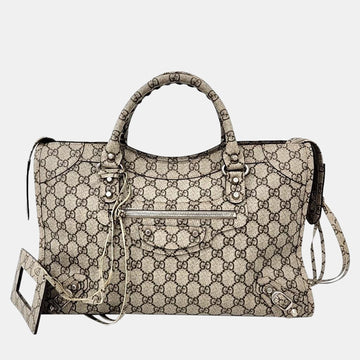 x Balenciaga Beige The Hacker Project Medium Neo Classic Bag