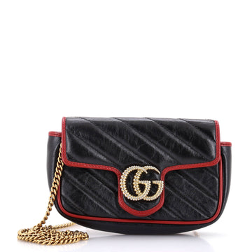 VS Marmont Flap Bag Diagonal Quilted Leather Super Mini