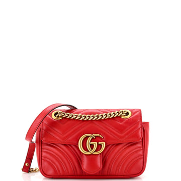 GUCCI GG Marmont Flap Bag Matelasse Leather Mini