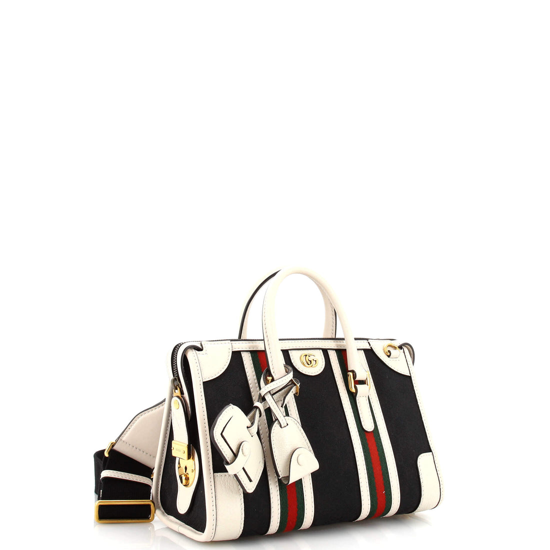 Bauletto Top Handle Bag VS Canvas and Leather Small