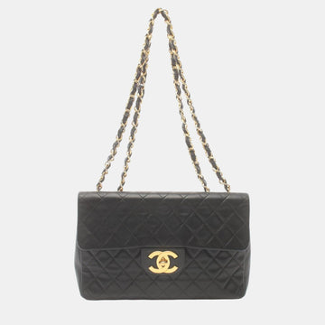 Black Lambskin Deca Matelasse 34 Shoulder Bag