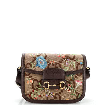 Horsebit 1955 Shoulder Bag Jumbo VS Flower Jacquard Small