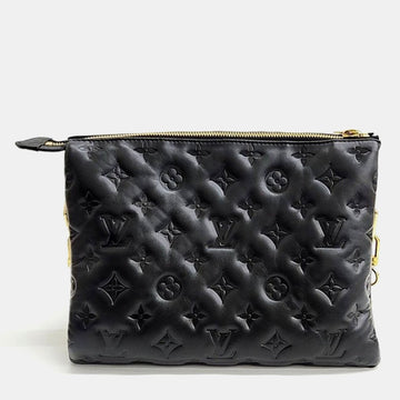 Black Leather Coussin PM Tote Bag