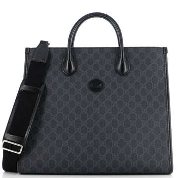 GUCCI Structured Top Handle Open Tote GG Coated Canvas Medium