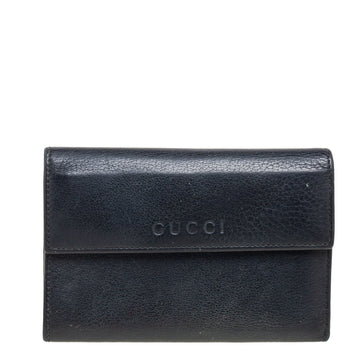 Black Leather French Trifold Wallet