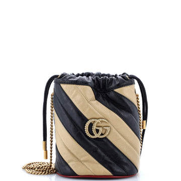 VS Marmont Bucket Bag Diagonal Quilted Leather Mini