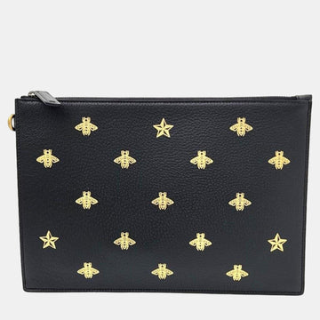 Black Leather Clutch (495066)