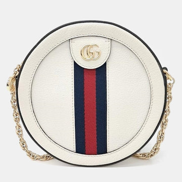 Off White Leather Mini Ophidia Crossbody Bag