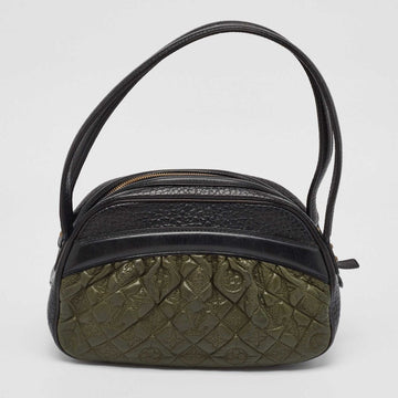 Olive Monogram Leather Mizi Vienna Bag