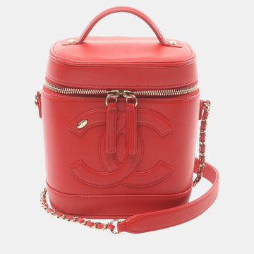 Red Lambskin Coco Mark Shoulder Bag