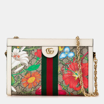 Small GG Supreme Flora Ophidia Chain Shoulder Bag