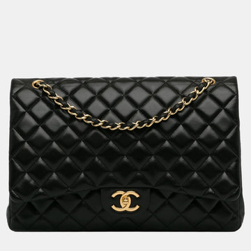 Black Jumbo Classic Lambskin Double Flap