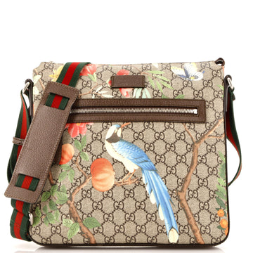 Front Zip Messenger Tian Print VS Coated Canvas Medium