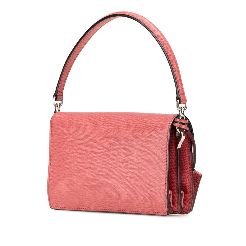 Prada Saffiano 2way Handbag Pink Leather