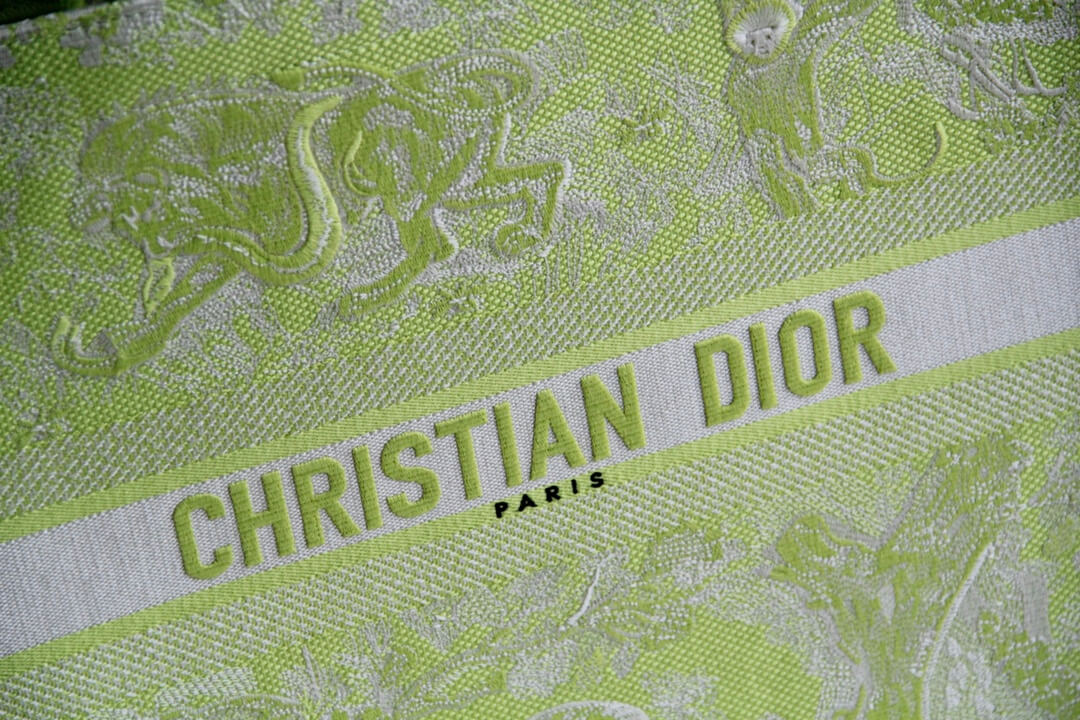 DIR1286 Book Tote grass green big size 36.5CM 41.5CM Embroidery LOGO