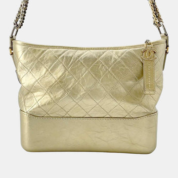 Metallic Gold Leather Medium Gabrielle Shoulder Bags