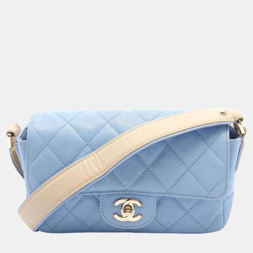 Blue Caviar Skin (Grained Calf) Matelasse Shoulder Bag