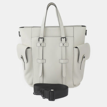 White Taurillon leather Christopher Tote Bag