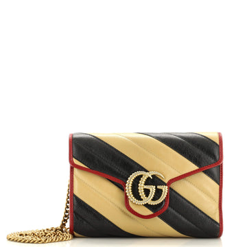VS Marmont Chain Wallet Diagonal Quilted Leather Mini