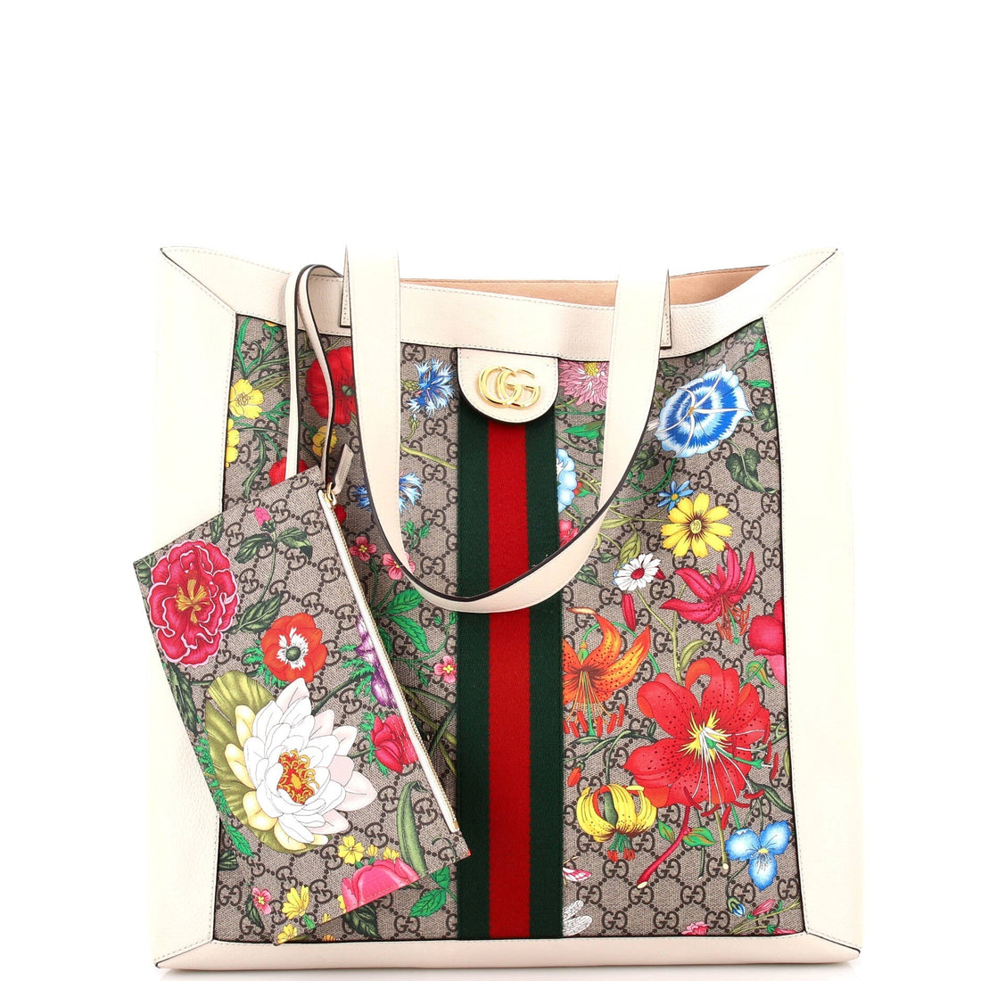 Ophidia Soft Open Tote Flora VS Coated Canvas Large