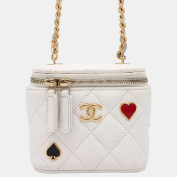 White Caviar Leather Vanity Case