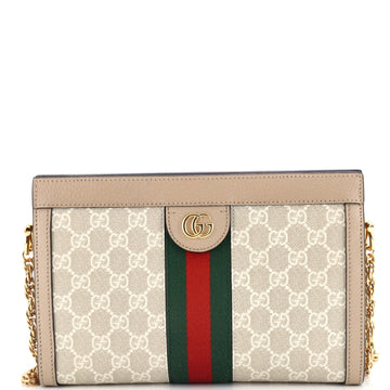 Ophidia Chain Shoulder Bag VS Coated Canvas Small