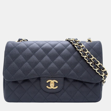 Black Caviar Skin Matelasse Shoulder Bag