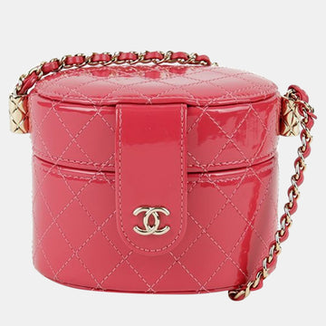 Pink Patent Leather Vanity Case Shoulder Bag