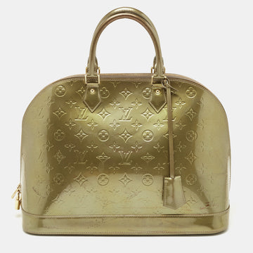 Vert Olive Monogram Vernis Leather Alma GM Bag