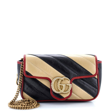 VS Marmont Flap Bag Diagonal Quilted Leather Super Mini