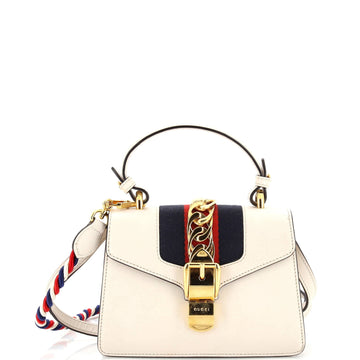 GUCCI Sylvie Top Handle Bag Leather Mini
