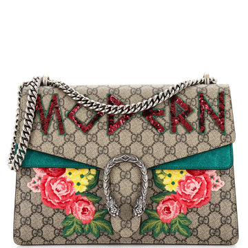 GUCCI Dionysus Bag Embroidered GG Coated Canvas Medium