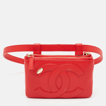 Red Leather CC Mania Waist Bag