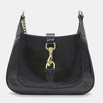 Black Leather Jackie Notte Mini Shoulder Bag