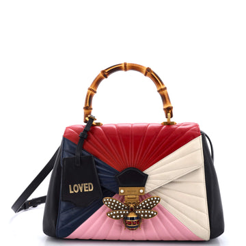 GUCCI Queen Margaret Top Handle Bag Multicolor Quilted Leather Medium