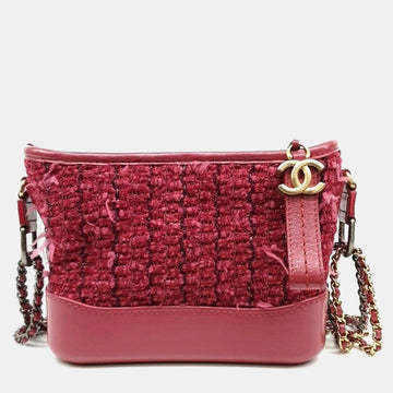 Pink Tweed Gabrielle Small Hobo Bag