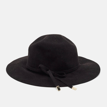 Black Rabbit Felt Wide Brim Hat M