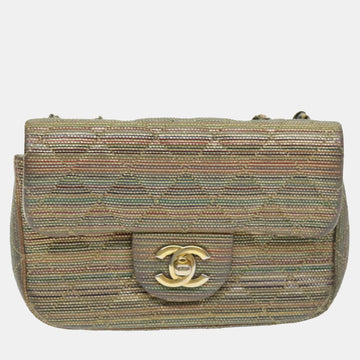 Quilted Multicolor Metallic Sheepskin Small Classic Single Flap Bag