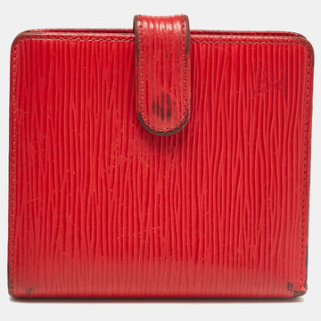 Red Epi Leather Porte Billets Compact Wallet