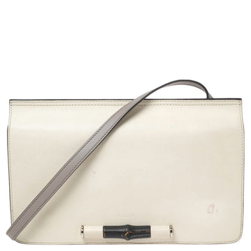 Off-white Leather Lady Bamboo Flap Bag