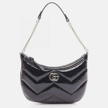 Black Patent Leather GG Marmont Small Shoulder Bag
