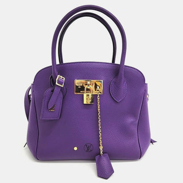 Purple Leather Milla PM Top Handle Bag