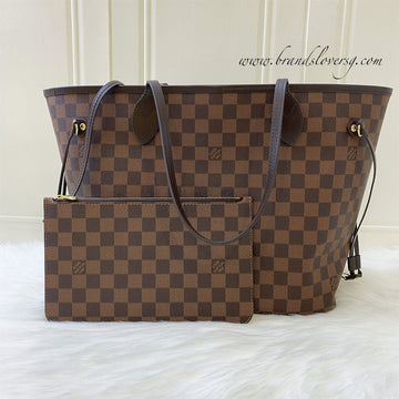 LV Neverfull MM in Damier Ebene Canvas and GHW