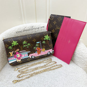 LV Christmas 2021 Hollywood Felicie 3-in-1 Pochette in Monogram Canvas GHW