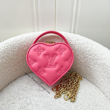 LV KeepMyHeart Bag in Neon Pink Debossed Monogram Calfskin and GHW