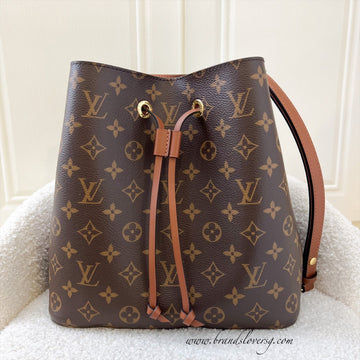 LV Neonoe MM in Monogram Canvas, Caramel Strap and GHW