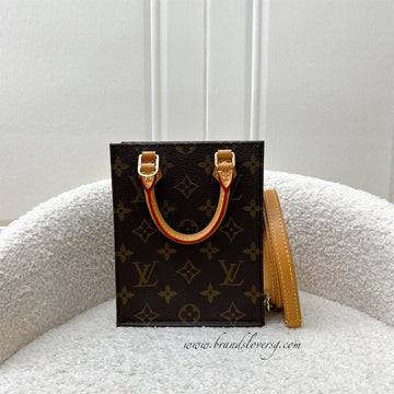 LV Petit Sac Plat in Monogram Leather GHW