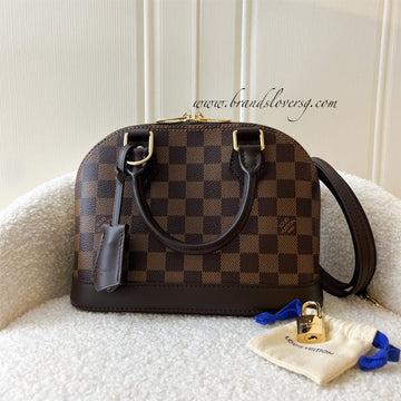 LV Alma BB in Damier Ebene Coated Canvas and GHW