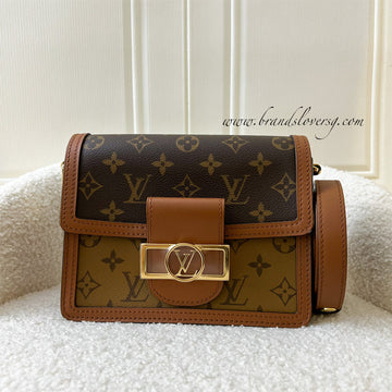 LV Mini Dauphine in Reverse Monogram + Monogram Canvas GHW